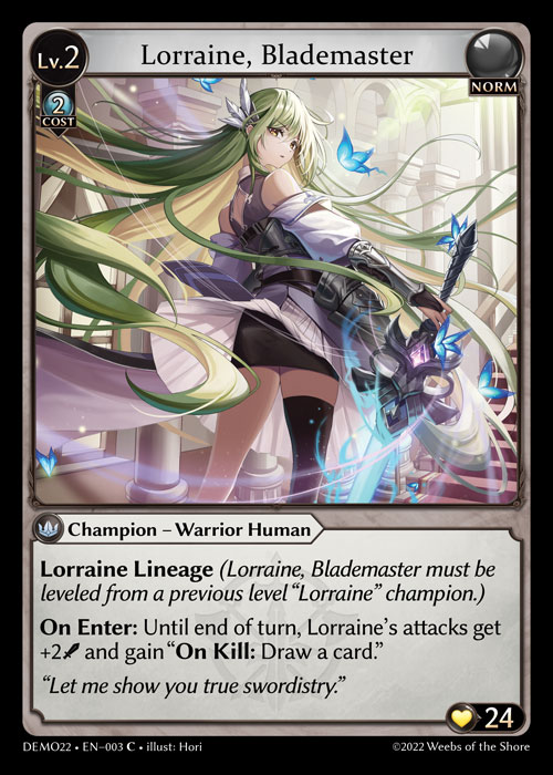 Lorraine, Blademaster – DEMO22 · EN-003